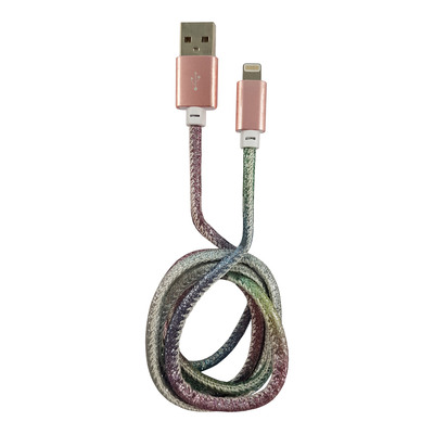 LC-Power LC-C-USB-Lightning-1M-4 (MFI) USB A zu Lightning Kabel, Disco-Glitzer, 1m