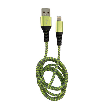LC-Power LC-C-USB-Lightning-1M-7 (MFI) USB A zu Lightning Kabel, grün/grau, 1m (Produktbild 1)