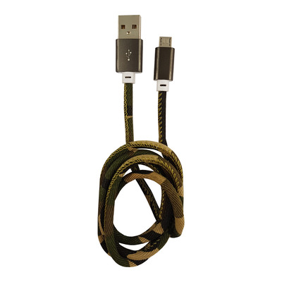LC-Power LC-C-USB-MICRO-1M-5 USB A zu Micro-USB Kabel, Camouflage grün, 1m