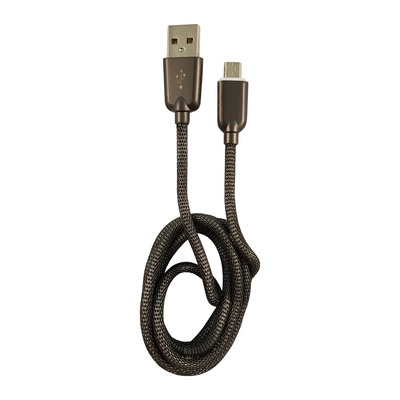 LC-Power LC-C-USB-MICRO-1M-6 USB A zu Micro-USB Kabel, Metall schwarz, 1m