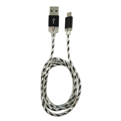 LC-Power LC-C-USB-MICRO-1M-8 USB A zu Micro-USB Kabel, schwarz/silber LED 1m (Produktbild 1)