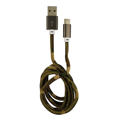 LC-Power LC-C-USB-TYPE-C-1M-5 USB-A zu USB-C Kabel, Camouflage grün, 1m