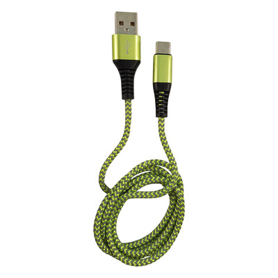 LC-Power LC-C-USB-TYPE-C-1M-7 USB A zu USB Typ-C Kabel, grün/grau, 1m