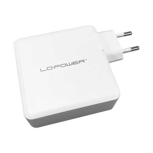 LC-Power LC-GAN-100, USB-Netzteil GaN, 2x USB-C, 1x USB-A, 100W, weiß