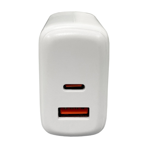 LC-Power LC-GAN-45, USB-Netzteil GaN, 1x USB-C, 1x USB-A, 45W, weiß