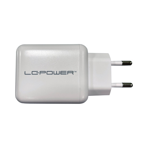 LC-Power LC-GAN-45, USB-Netzteil GaN, 1x USB-C, 1x USB-A, 45W, weiß