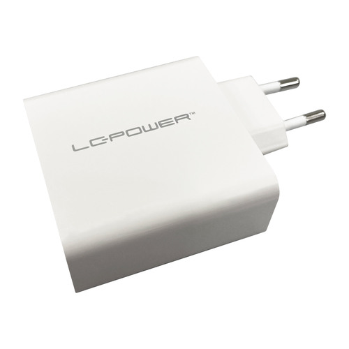 LC-Power LC-GAN-65, USB-Netzteil GaN, 2x USB-C, 1x USB-A, 65W, weiß