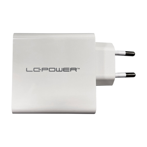 LC-Power LC-GAN-65, USB-Netzteil GaN, 2x USB-C, 1x USB-A, 65W, weiß