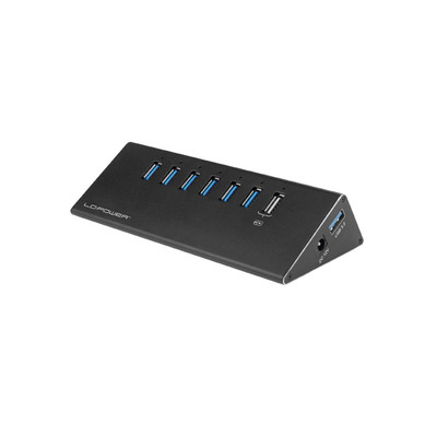 LC-Power LC-HUB-ALU-2B-7, 6-fach USB 3.0-Hub, Aluminium