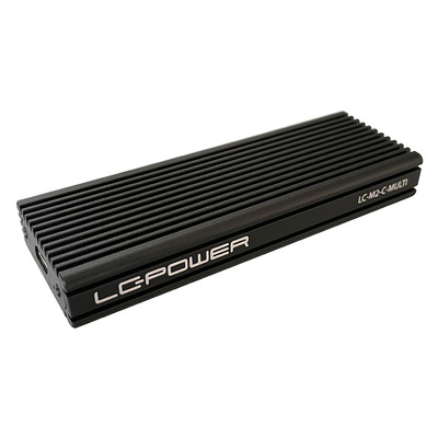 LC-Power LC-M2-C-MULTI M.2-SSD-Gehäuse (NVMe & SATA), USB 3.2 Gen.2x1, schwarz (Produktbild 1)