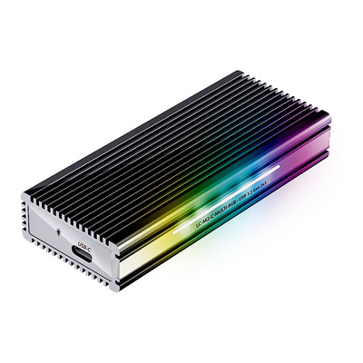 LC-Power LC-M2-C-MULTI-RGB M.2-SSD-Gehäuse (NVMe & SATA), USB 3.2 Gen.2x1, mit RGB