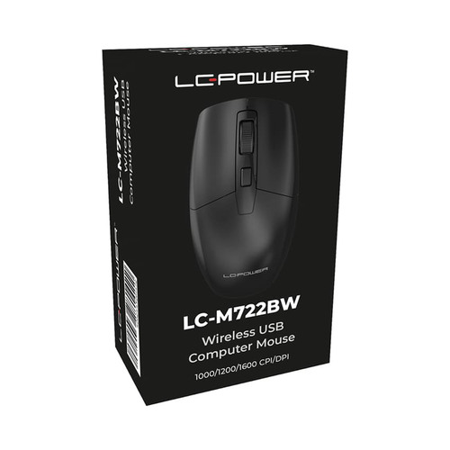 LC-Power LC-M722BW, optische Funk-Maus, DPI einstellbar, schwarz