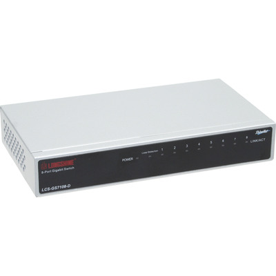 Longshine Gigabit Switch, 8-Port, LCS-GS7108-E Metall (Produktbild 1)