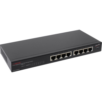 Longshine Gigabit Switch, 8-Port, LCS-GS8408, Web Smart SNMP, lüfterlos Longshine Gigabit Switch, 8-Port, LCS-GS8408, Web Smart SNMP, lüfterlos