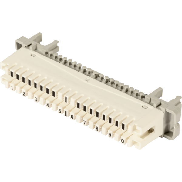 LSA-Trennleiste 2/10 zu 10DA für -- Rundstangenmontage, ohne Farbcode