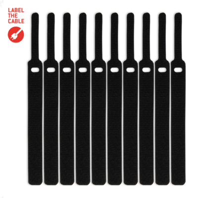 LTC BASIC STRAPS, Klettkabelbinder -- 10 Stück Set schwarz