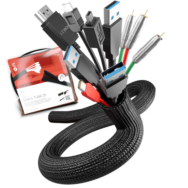 LTC CABLE TUBE, Gewebekabelschlauch -- Durchmesser 2.5 - 4 cm 2m schwarz