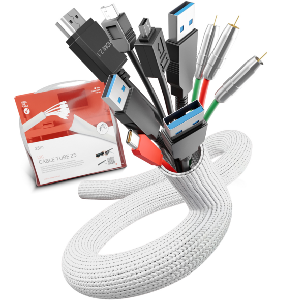 LTC CABLE TUBE, Gewebekabelschlauch -- Durchmesser 2.5 - 4 cm 2m weiß