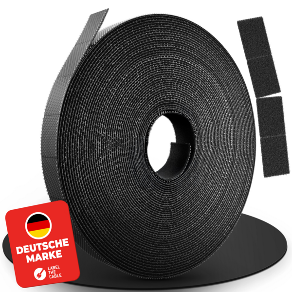 LTC RIP ROLL Klettkabelbinder abreißbar, 3m schwarz Kabelmanagement