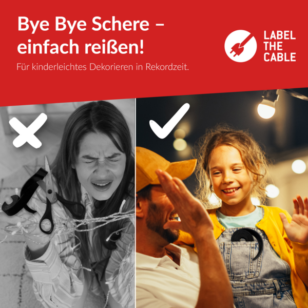 LTC RIP ROLL Klettkabelbinder abreißbar, 3m schwarz