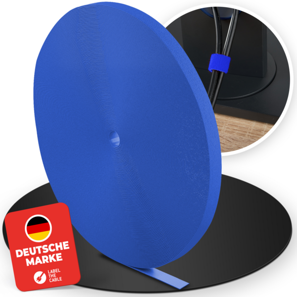 LTC ROLL STRAP, Doppelseitige Klettbandrolle -- 25m blau