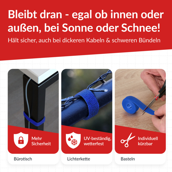 LTC ROLL STRAP, Doppelseitige Klettbandrolle -- 25m blau