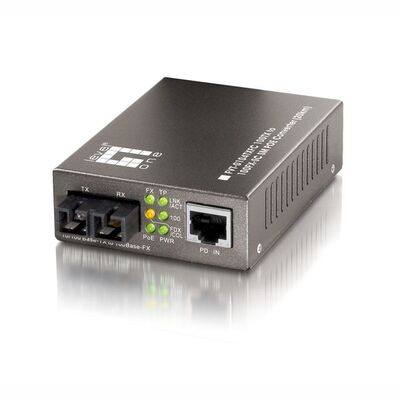 Media Konverter Fast Ethernet für PoE, 10/100TX-100FX SC MM