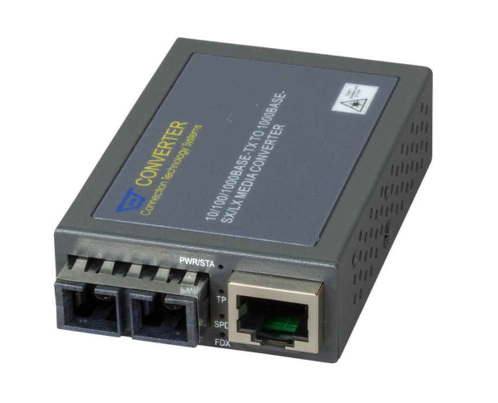 Medienkonverter  Kompakt Media Konverter RJ45-SC, 550m, MM, Gigabit Ethernet - 1 VPE = 20 Stück Medienkonverter