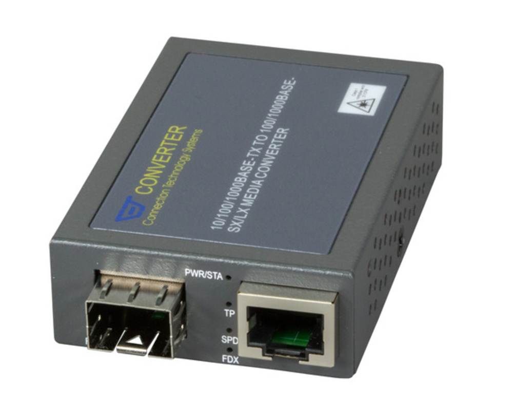 Medienkonverter  Kompakt Media Konverter RJ45-SFP, 100/1000Mbps - 1 VPE = 20 Stück Medienkonverter