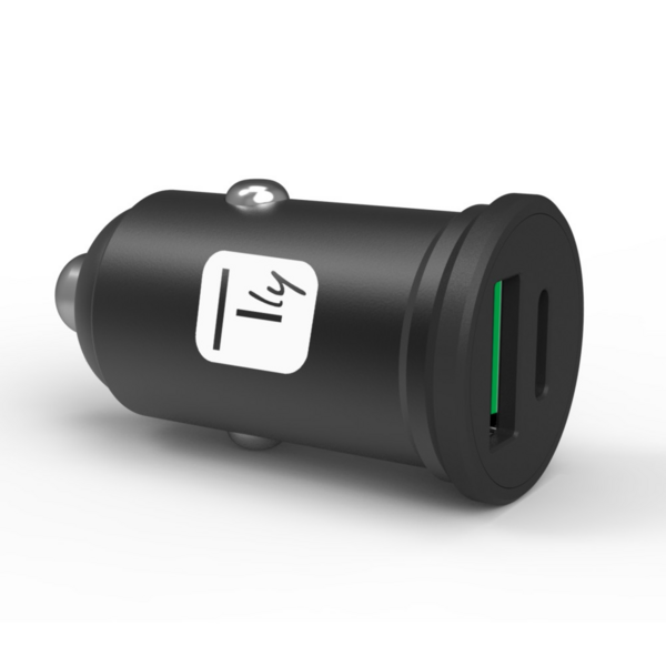 Mini Autoladegerät 1x USB-A/1x USB-C, 45Watt 5V/4A schwarz