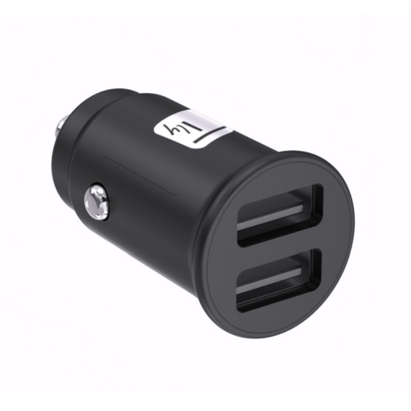 Mini Autoladegerät 2x USB-A Buchse, 24Watt 5V/2.4A schwarz