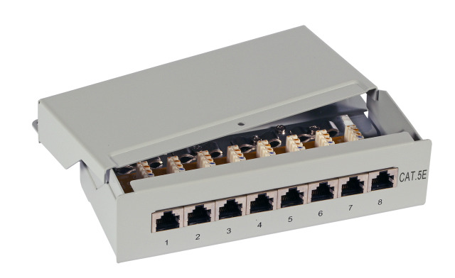 Mini-Patchpanel 12xRJ45 Cat.5e, RAL7035 grau Mini-Patchpanel 12xRJ45 Cat.5e, RAL7035 grau