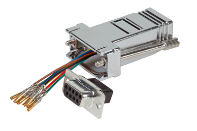 Modular-Adapter D-Sub09 Buchse / RJ45 -- Buchse, metallisiertes Gehäuse Modular-Adapter D-Sub09 Buchse / RJ45 -- Buchse, metallisiertes Gehäuse