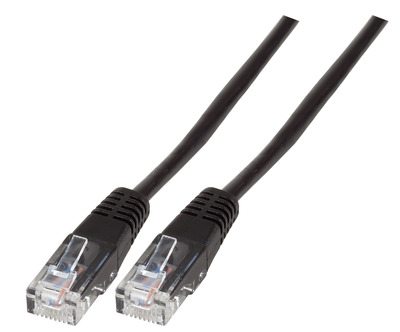 Modularkabel RJ45 (8/4) - RJ45 (8/4) -- vergossen, schwarz, 0,5 m