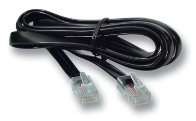 Modularkabel schwarz, 2 x RJ10 (4/4) -- Stecker, 1:1, 1,0 m Modularkabel schwarz, 2 x RJ10 (4/4) -- Stecker, 1:1, 1,0 m