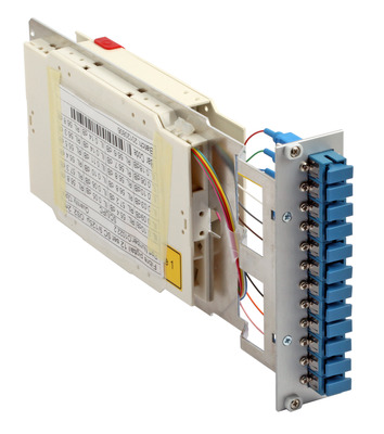 Moduleinschub 3HE/7TE, 50/125µm OM3, 12x -- SC Simplex beige