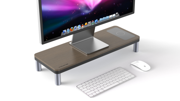 Monitorständer mit USB-C-Dockingstation 9in1, 15W Qi-charge/HDMI/LAN/PD/USB