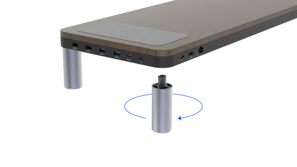 Monitorständer mit USB-C-Dockingstation 9in1, 15W Qi-charge/HDMI/LAN/PD/USB
