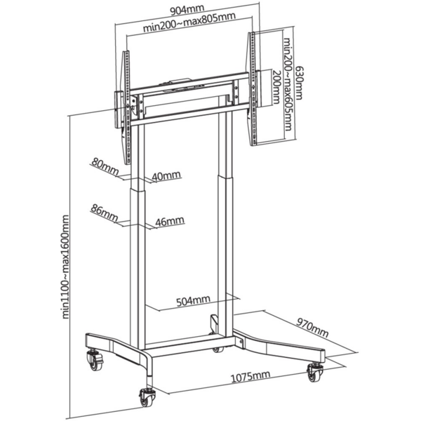 Motorisierter TV Ständer -- 55-100