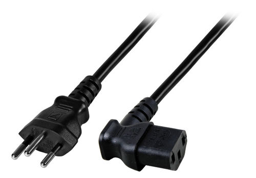 Netzleitung Schweiz Typ 12 - C13 90°, schwarz, 1.8 m, 3 x 0.75 mm² Netzleitung Schweiz Typ 12 - C13 90°, schwarz, 1.8 m, 3 x 0.75 mm²