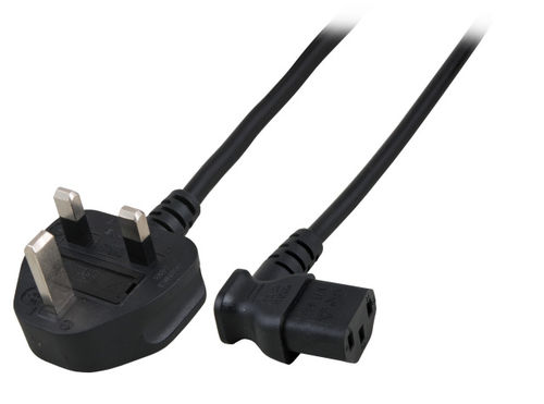 Netzleitung UK BS1363A-C13 90 , schwarz, 1.8 m, 3 x 0.75 mm