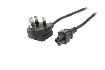 Netzleitung UK BS1363A - C5 180° -- schwarz, 1,8 m, 3 x 0,75 mm²