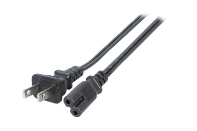 Netzleitung USA/NEMA 1-15P - C7 180° -- (Euro 8), schwarz, 1,8 m , SPT-2 AWG18 x