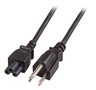 Netzleitung USA/NEMA 5-15P - C5 180° -- schwarz, 1,8 m, SVT AWG18 x 3C