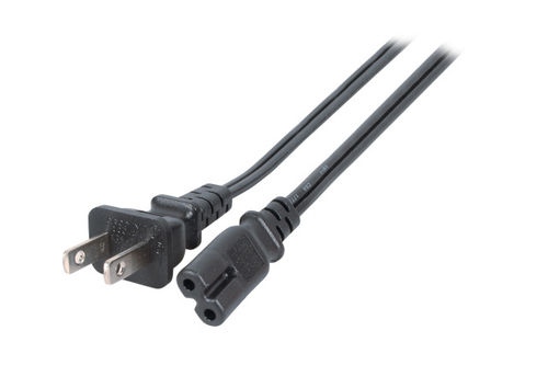 Netzleitung USA/NEMA 5-15P - C7 180° (Euro 8), schwarz, 1.8 m , SPT-2 AWG18 x 2C Netzleitung USA/NEMA 5-15P - C7 180° (Euro 8), schwarz, 1.8 m , SPT-2 AWG18 x 2C