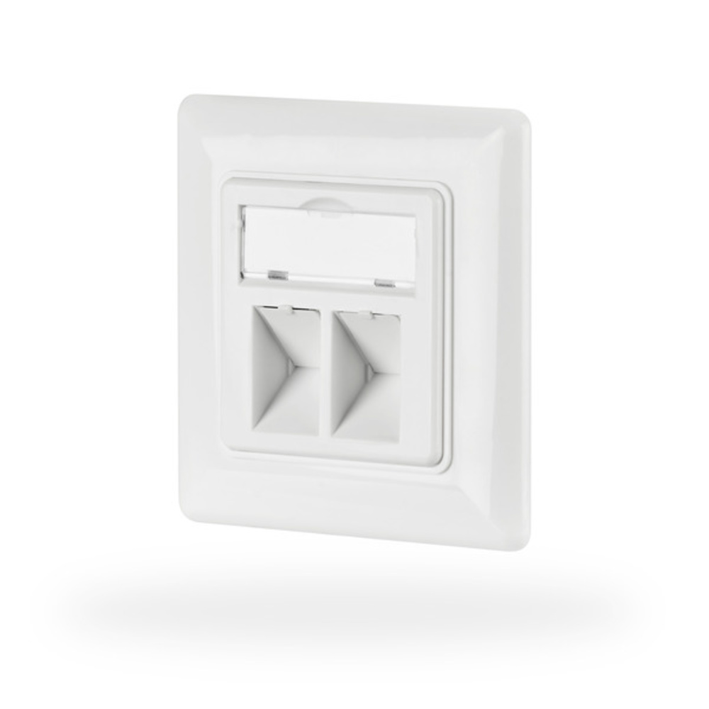 Netzwerkdose 2-fach für Keystones, Weiss, RAL 9003 -- ohne Keystone - 1 VPE = 50 Stück