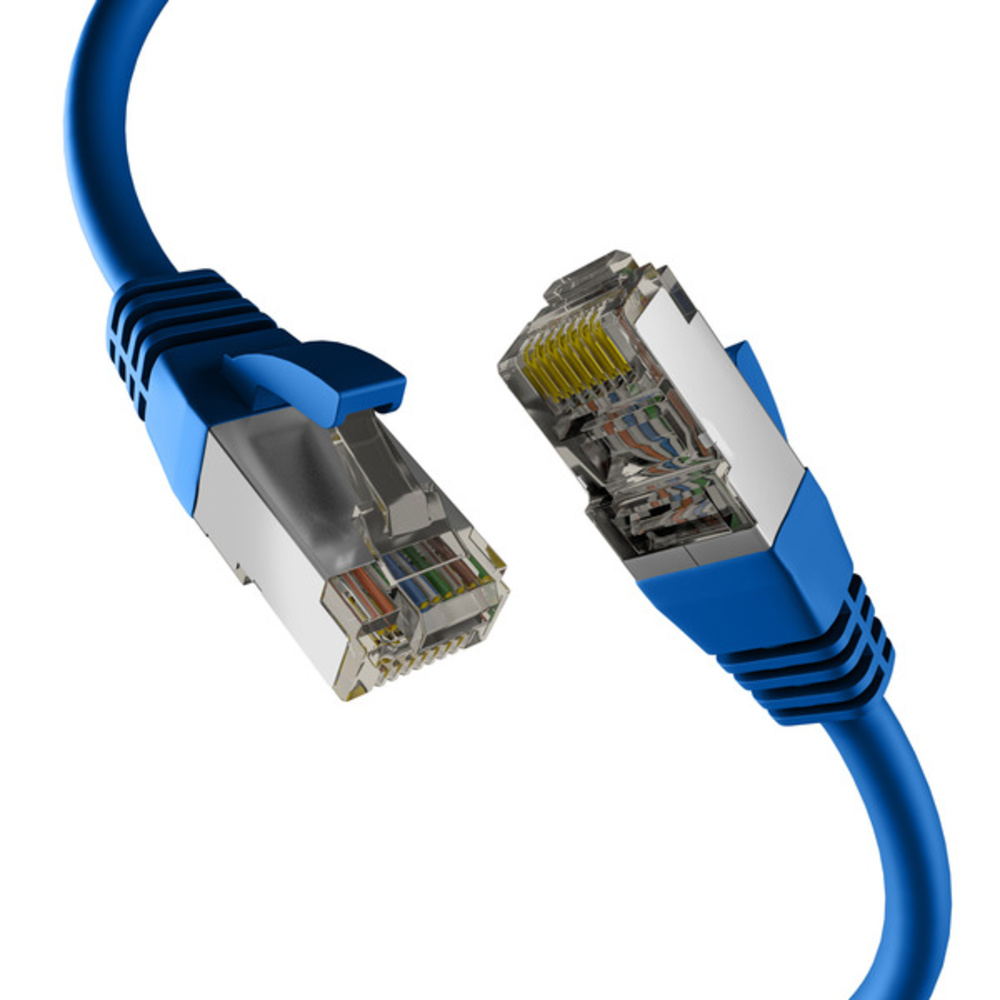 Patchkabel  CAT8.1 BLAU 0,25m RJ45 PATCHKABEL S/FTP PIMF, LSZH 2000MHZ 40GB NETZWERKKABEL - 1 VPE = 10 Stï¿½ck Patchkabel