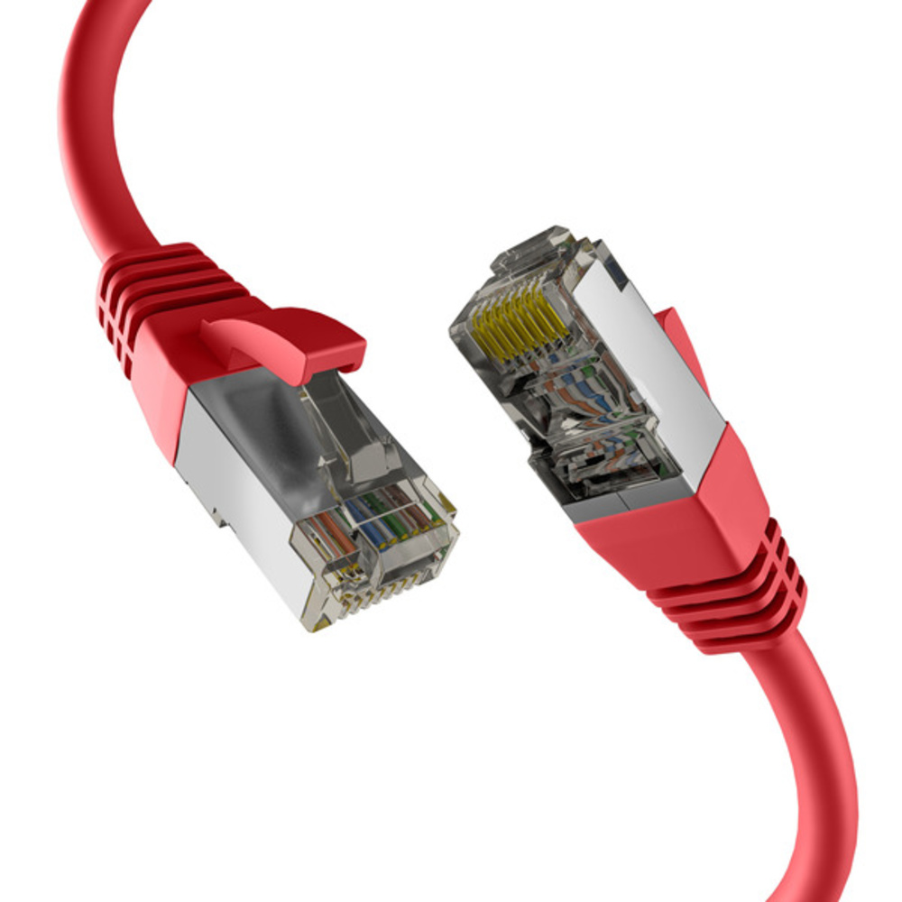 Patchkabel  CAT8.1 ROT 0,25m RJ45 PATCHKABEL S/FTP PIMF, LSZH 2000MHZ 40GB NETZWERKKABEL - 1 VPE = 10 Stï¿½ck Patchkabel