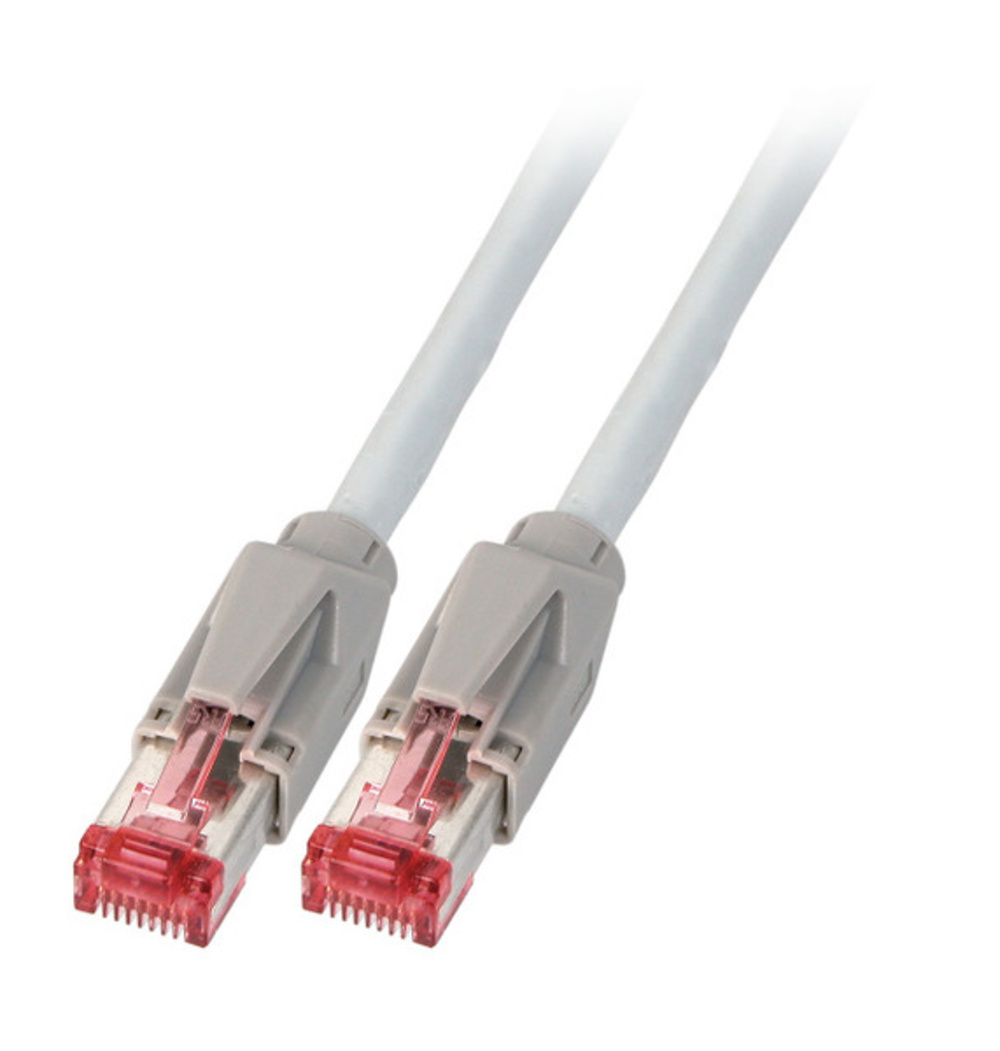 Patchkabel  RJ45 Patchkabel Cat.6A S/FTP FR HF, Kerpen F6-90 TM21 grau 2m - 1 VPE = 5 Stück