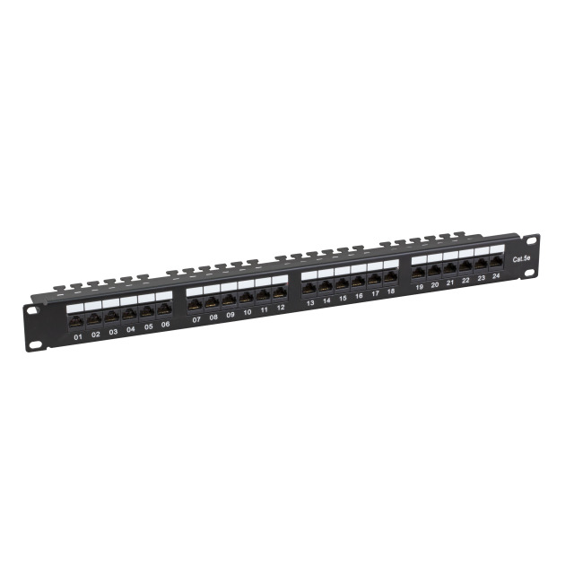 Patchpanel 24xRJ45 Cat.5e UTP, RAL9005 Patchpanel 24xRJ45 Cat.5e UTP, RAL9005
